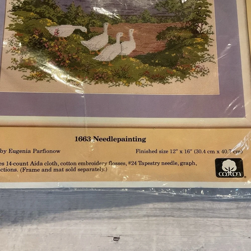 Creative Circle‎ Counted Cross Stitch Kit Geese Lake Outdoors Sailboat #1663